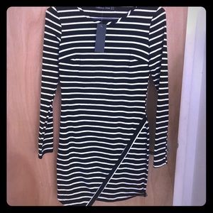 Black and white dress.